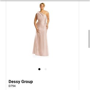 Dessy cameo satin twill dress D794 Bella bridesmaid